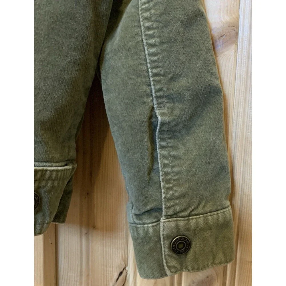 Baby Gap Green Velvet Utility Coat Jacket Girls XS 4-5